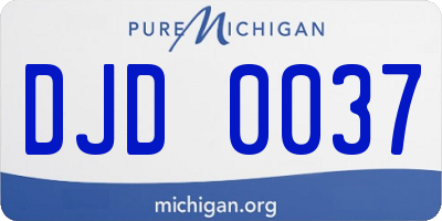 MI license plate DJD0037