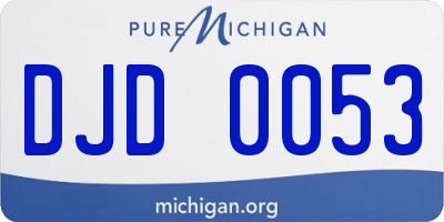 MI license plate DJD0053