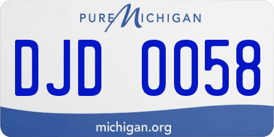 MI license plate DJD0058