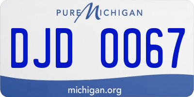 MI license plate DJD0067
