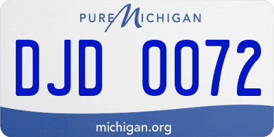 MI license plate DJD0072