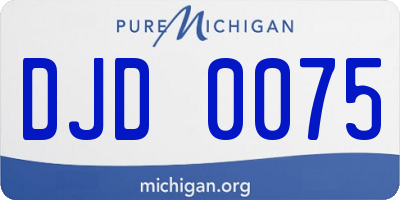 MI license plate DJD0075