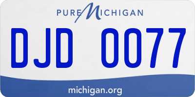 MI license plate DJD0077
