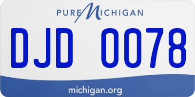 MI license plate DJD0078