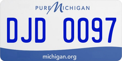 MI license plate DJD0097