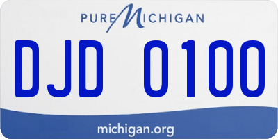 MI license plate DJD0100