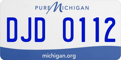 MI license plate DJD0112
