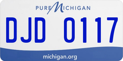 MI license plate DJD0117