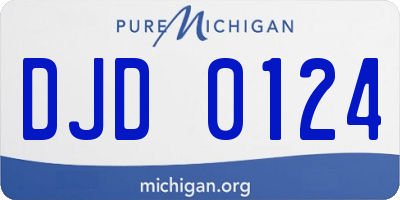 MI license plate DJD0124