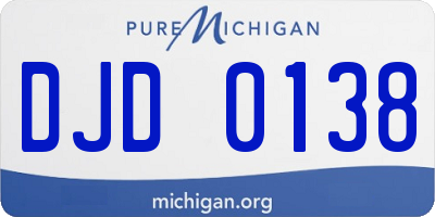 MI license plate DJD0138