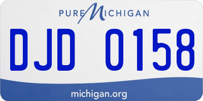 MI license plate DJD0158