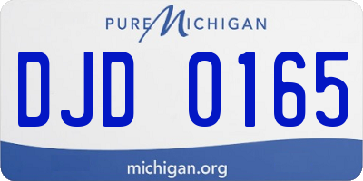 MI license plate DJD0165