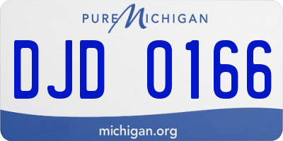 MI license plate DJD0166