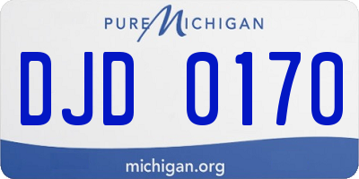 MI license plate DJD0170