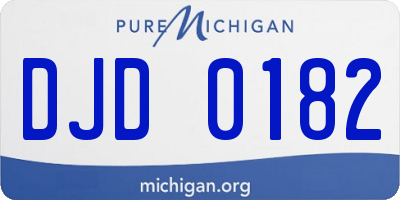 MI license plate DJD0182
