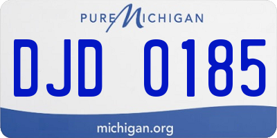 MI license plate DJD0185
