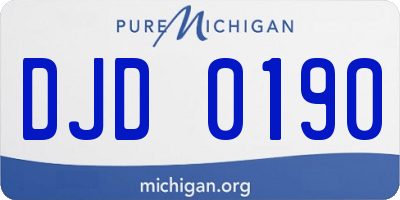 MI license plate DJD0190