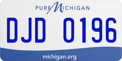 MI license plate DJD0196