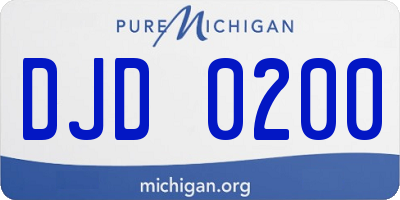 MI license plate DJD0200
