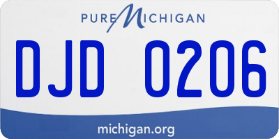 MI license plate DJD0206