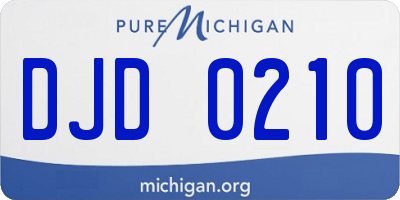 MI license plate DJD0210
