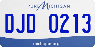 MI license plate DJD0213