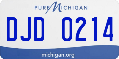 MI license plate DJD0214