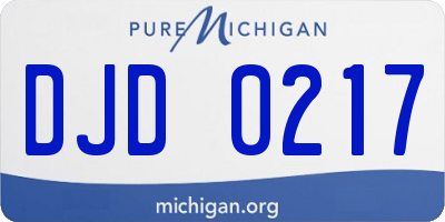 MI license plate DJD0217