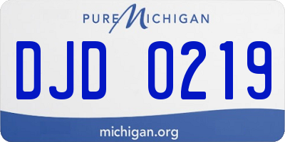 MI license plate DJD0219