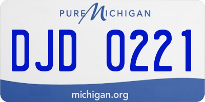MI license plate DJD0221