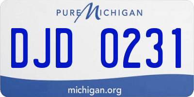 MI license plate DJD0231