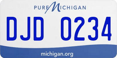 MI license plate DJD0234