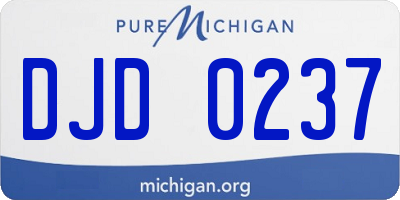 MI license plate DJD0237