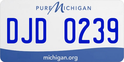 MI license plate DJD0239
