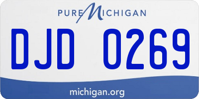 MI license plate DJD0269