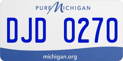 MI license plate DJD0270