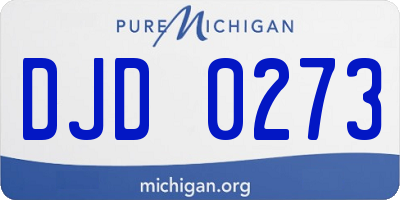 MI license plate DJD0273