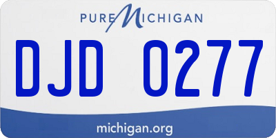 MI license plate DJD0277