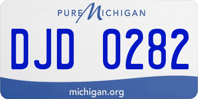 MI license plate DJD0282
