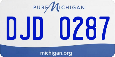 MI license plate DJD0287