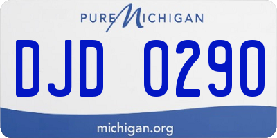 MI license plate DJD0290