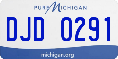 MI license plate DJD0291