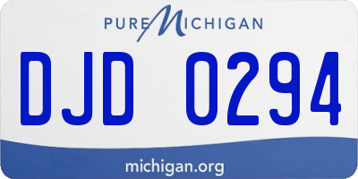 MI license plate DJD0294