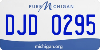 MI license plate DJD0295