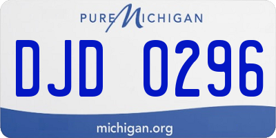 MI license plate DJD0296