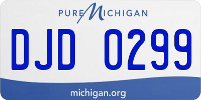 MI license plate DJD0299