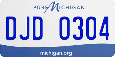 MI license plate DJD0304