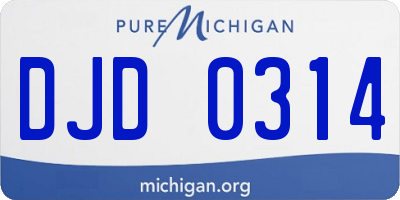 MI license plate DJD0314