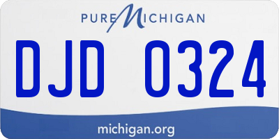 MI license plate DJD0324