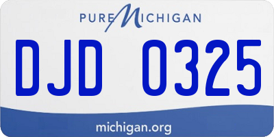 MI license plate DJD0325